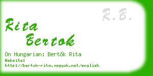 rita bertok business card
