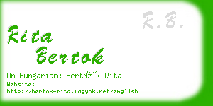 rita bertok business card